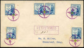 US Illinois, Chicago Ridge 734 Fancy Cancel Cover, Pinwheel, Leaf