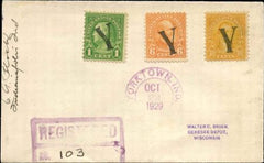 US Indiana, Yorktown 552, 558, 562 Fancy Cancel Cover