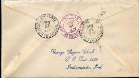 US Indiana, Winchester 552, 554, 562, 651 Fancy Cancel Cover