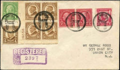 US New Jersey, Edgewater 552, 553, 554, 685, 690 Fancy Cancel Cover, "R" in Circle