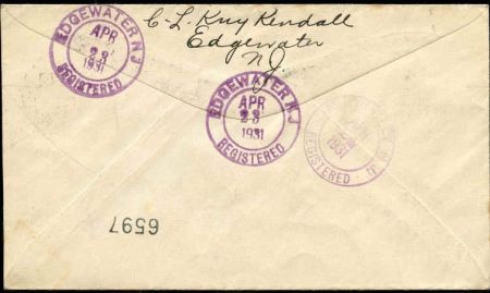 US New Jersey, Edgewater 552, 553, 554, 685, 690 Fancy Cancel Cover, "R" in Circle