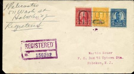 US New Jersey, Hoboken 554, 557, 562 Fancy Cancel Cover