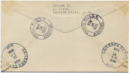 US South Carolina, Pacolet Mills 563, 654, 657, 681 Fancy Cancel Cover