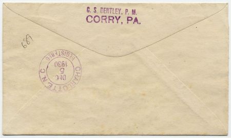 US Pennsylvania, Corry 689 Fancy Cancel Cover, Arrow, Star