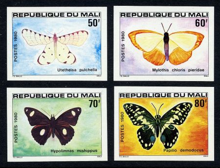 Mali 1980 391 - 394 Imperf Butterflies NH