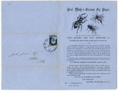 US 1850 Advertising Cover for German Fly Paper with Scott 7