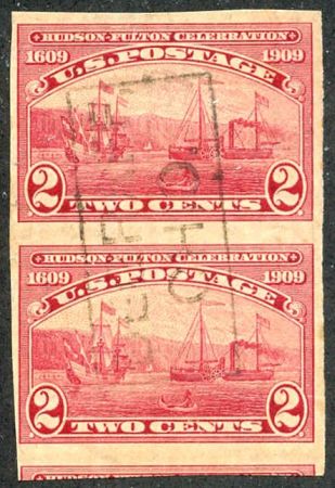 US 373 Early Commemoratives F - VF Vert Imperf Pair cv $55