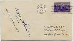 US 835 Autographed Cover, Gov. George H. Earle of PA