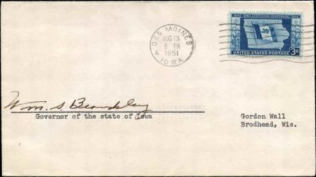 US 942 Autographed Cover Signed by Governor William Beardsley of IA
