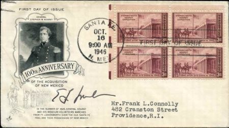 US 944 Autographed Cover signed by E. Mechem Congressman of NM