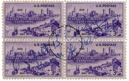 US 994 Autographed Block, Gov. Robert B. Crosby