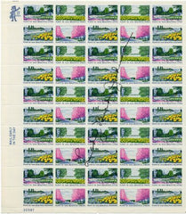 US 1365 - 1368 Autographed Sheet, Lady Bird Johnson