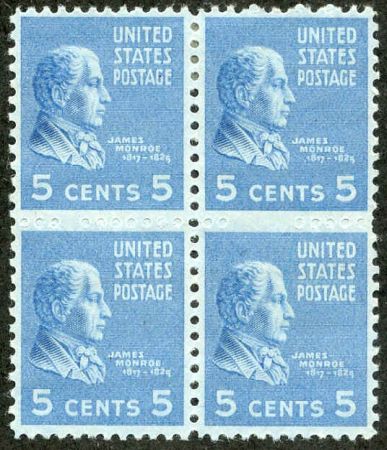 US 810 Error F - VF Hinged Block - Blind Perfs