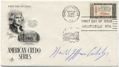 US 1141 Autographed Cover, Harold Jefferson Coolidge Jr.