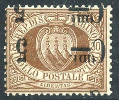 Italy San Marino 26c F - VF for Issue LH Double Inverted Surcharge