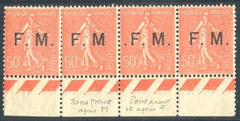 France M6x (x2) 6a+6b in bottom margin strip of 4 F - VF NH