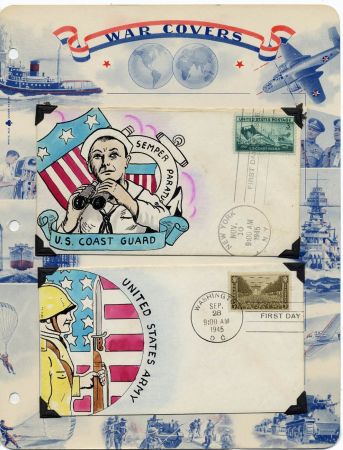 US 929, 934, 935, 936, 939 & 940 FDC's Mae Weigand Hand Painted