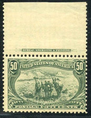 US 291 Early Commemoratives F NH Pristine Top Margin Example