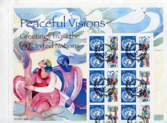 UN Personalized Sheets S19 Peaceful Visions NY 931 Full Sheet canceled