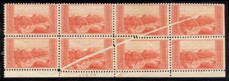 US 741 Error Plate Block of 8