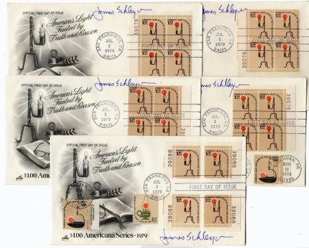US 1610 FDC's Set of 4 Matched PB and 1 FDC with PNS