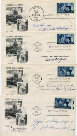 US 938 FDC Set of 4 Signed by Designers and Engravers