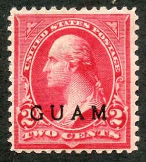 US Guam 2a Possessions F - VF Rose Carmine