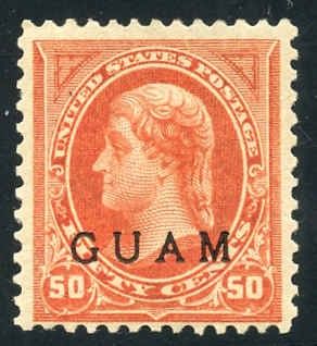 US Possessions - Guam 11a F - VF H Large Margins Fresh Red Orange cv $550