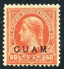 US Possessions - Guam 11a F - VF H Large Margins Fresh Red Orange cv $550
