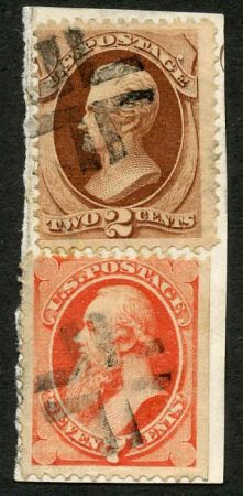 US 146 - 149 Bank Notes Ave - F Sound On Piece - Nice Cross Fancy Cancel cv $120++