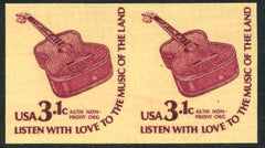 US 1613b VF NH 3.1c Guitar Imperf Pair PFC cv 1000.00