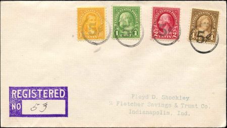 US Indiana, Indianpolis 632, 634, 636, 642 Fancy Cancel Cover, 5c in Circle