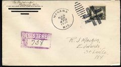 US Wisconsin, Manawa 623 Fancy Cancel Cover, Crossraods