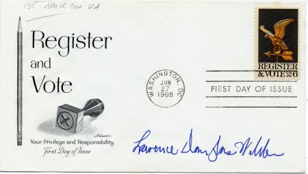 US 1344 FDC Signed by Governor Lawrence d. Wilder of Virginia