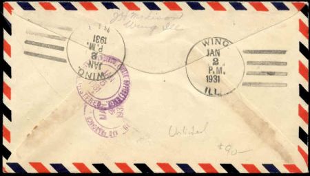 US Illinois, Wing 628, 650, Fancy Cancel Cover