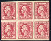 US 532 Washington / Franklin Ave - VF Semi-Official Wilson Roulette Block of 6 cv $382.50 as normal singles