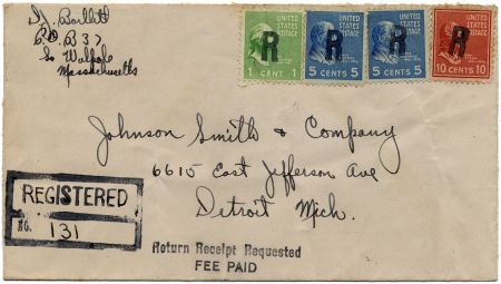 US Massachusetts, South Walpole 804, 810, 815 Fancy Cancel Cover