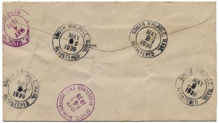US Massachusetts, South Walpole 804, 810, 815 Fancy Cancel Cover