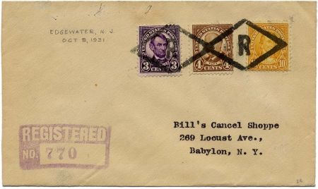 US New Jersey, Edgewater 555, 562, 685 Fancy Cancel Cover, Diamond