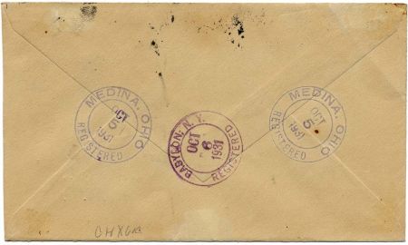 US Ohio, Medina 555, 562, 685 Fancy Cancel Cover, Soild "M" Cacncel