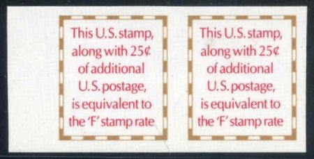 US 2521b Error XF NH Left margin Imperf Pair cv 60.00