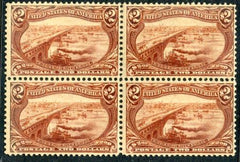 US 293 Early Commemoratives F - VF LH OG Scarce Block