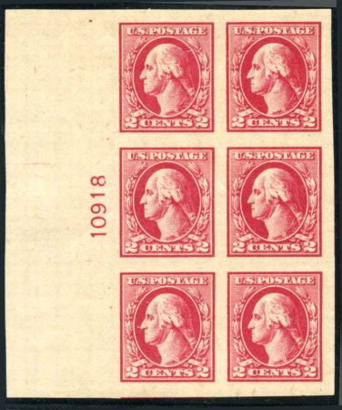 US 532 Washington / Franklin XF - Superb Plate Block LH