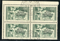 Switzerland Officials 3O26 Used XF UL Corner block of 4