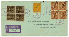 US Indiana, Zionsville 562, 576 Fancy Cancel Cover "Z" in Shield