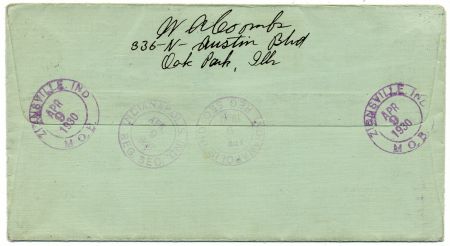 US Indiana, Zionsville 562, 576 Fancy Cancel Cover "Z" in Shield