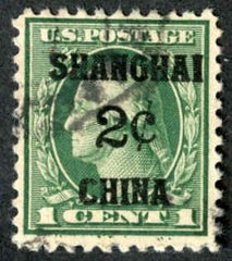 US Shanghai Overprint K1 F - VF Used cv $70
