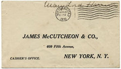 Autograph of Mary Lord Harrison, 2nd Wife to President, Free Frank Cover