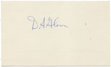 Autograph D.A. Glaser, Physicist, Nobel Prize Winner