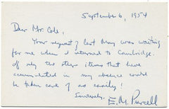 Autograph of Physicist Edward M.Purcell, Nobel Prize Winner